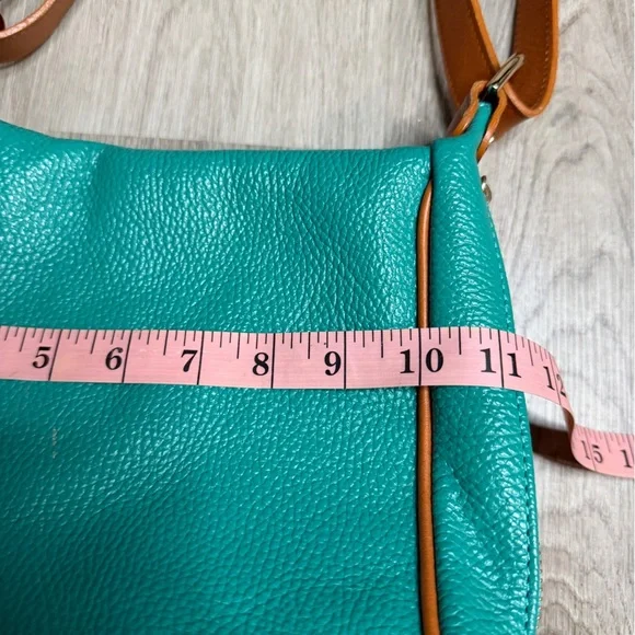 Valentina Teal and Brown Leather Shoulder Bag - Picture 13 of 16